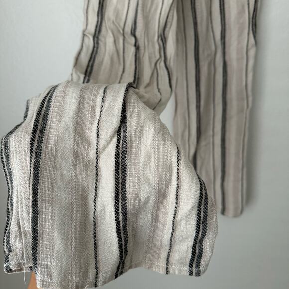 Sky & Sparrow Womens Brown Flowy Pant Linen Blend Stretch Waist Boho Size Small - Picture 8 of 9